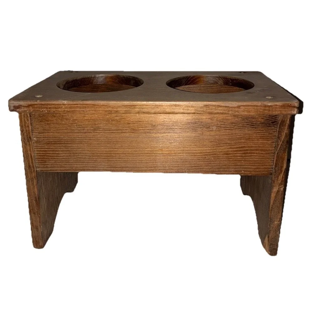 The Original Doggie Dinette Double Bowl Holder Elevated Stand Raised MCM Vintage